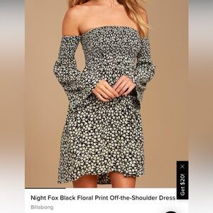 NWT- Billabong- Night Fox Mini- Black Floral- Small